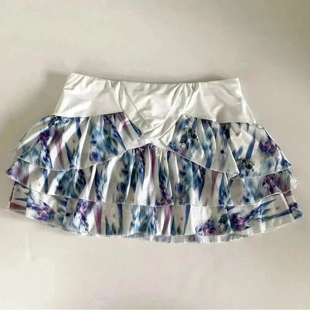 Lucky in Love Tiered Ruffle Skort Tennis Pickleball Golf XL